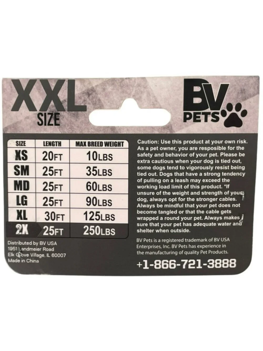 BV Pets XXL Dog Tie-Out Cable 250 Lbs Capacity 25 Ft Heavy-Duty Large Breeds NEW